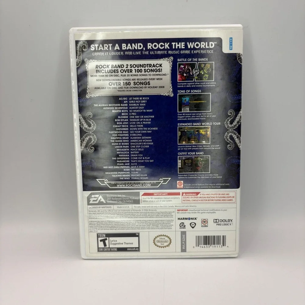 EA Rock Band 2 Video Game Nintendo Wii Good Manual Included RVL-SZAE‎